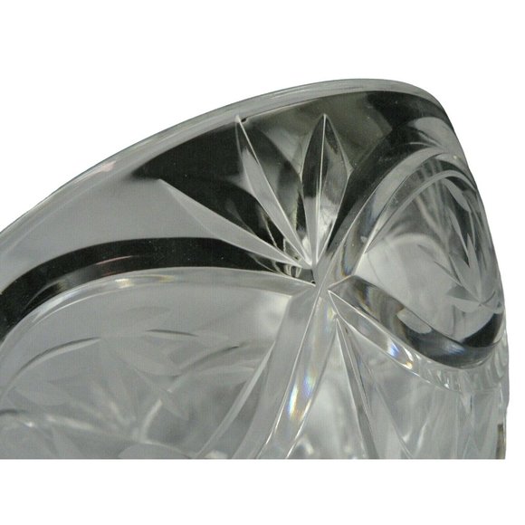 Glass Bowl Etched Cut Crystal Starburst Ray Design - Picture 3 of 9